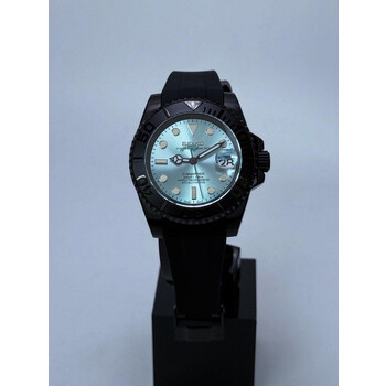 Custom Seiko Mod • Ice Blue Black Submariner Automatic • 40mm